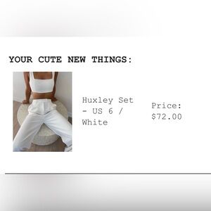Princess Polly White Wide Leg Pants and Top Set